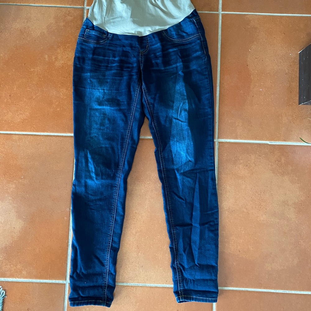 Dark Skinny Stretchy Maternity Jeans